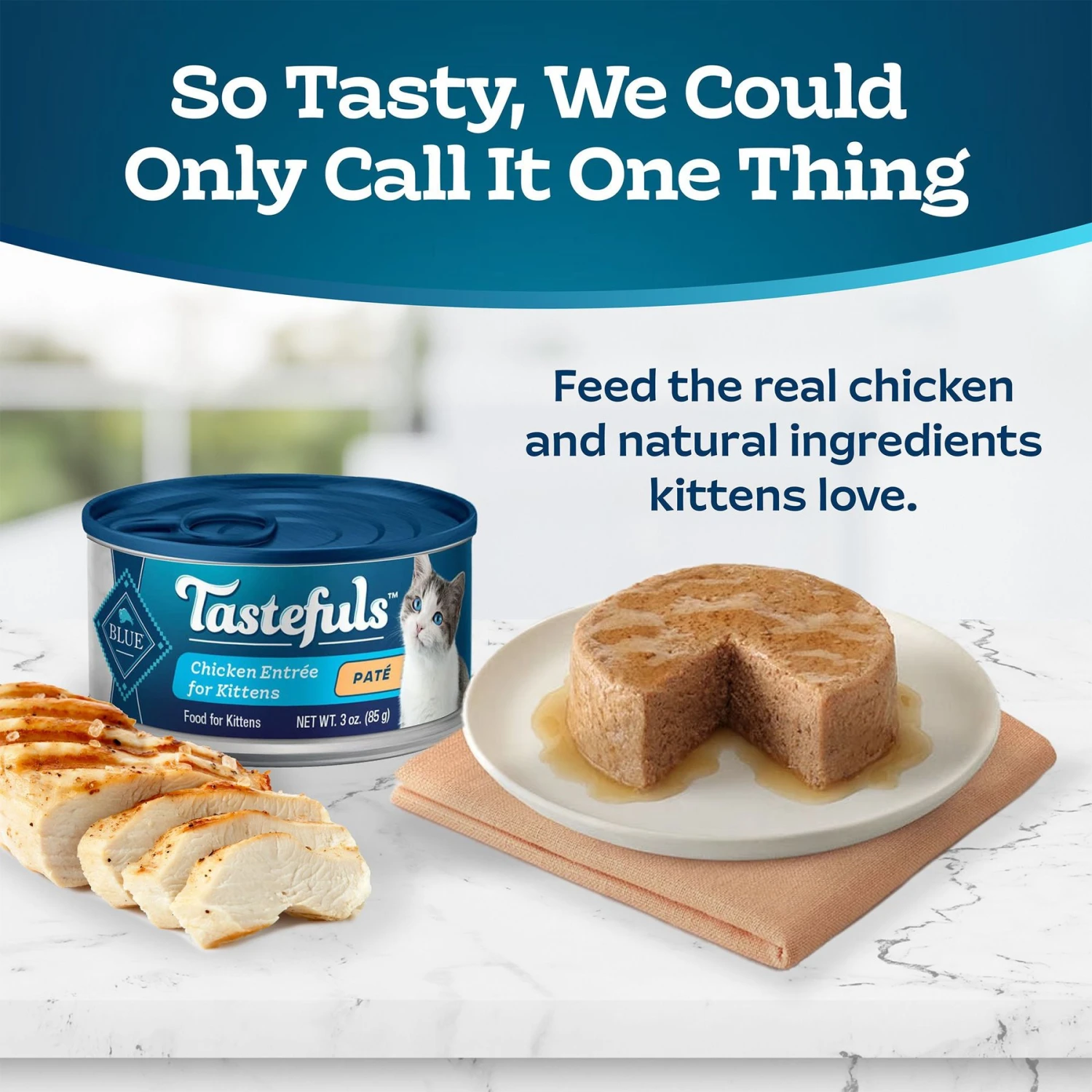 Blue Buffalo Tastefuls Chicken Entrée Kitten Pate Wet Cat Food, 3-oz Can, Case Of 24 5 Blue Buffalo Tastefuls Chicken Entrée Kitten Pate Wet Cat Food, 3-oz Can, Case Of 24 - Image 3
