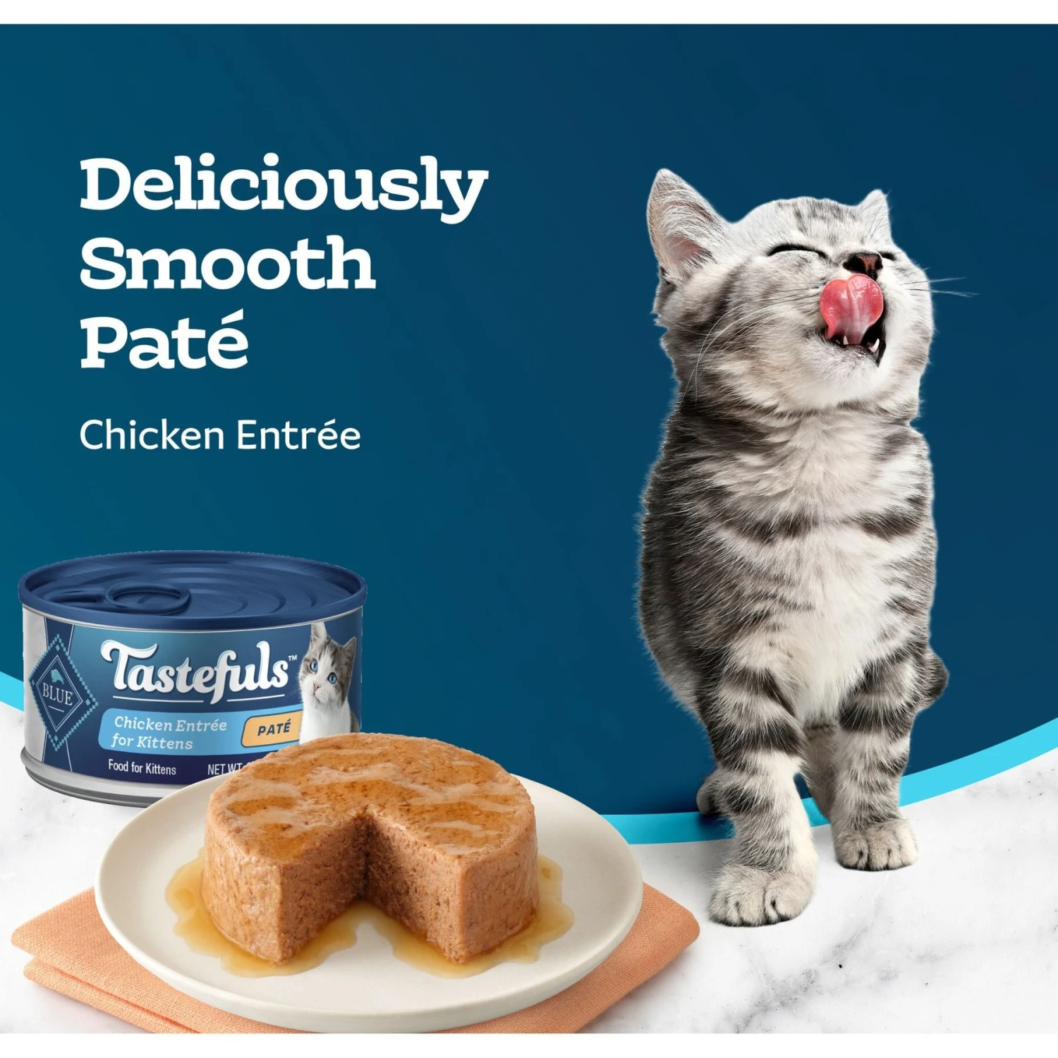 Blue Buffalo Tastefuls Chicken Entrée Kitten Pate Wet Cat Food, 3-oz Can, Case Of 24 6 Blue Buffalo Tastefuls Chicken Entrée Kitten Pate Wet Cat Food, 3-oz Can, Case Of 24 - Image 4