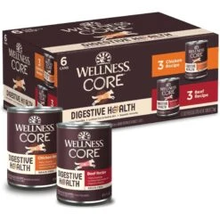 Wellness CORE Digestive Health Chicken & Beef Pate Variety Pack Grain-Free Wet Dog Food