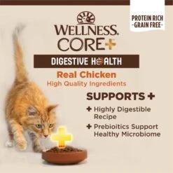 Wellness CORE Digestive Health Chicken Pate Recipe Grain-Free Wet Cat Food, 3-oz, Case Of 12 -Blue Buffalo Shop 264896 PT3. AC SS1800 V1608682659