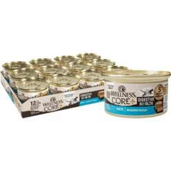 Wellness CORE Digestive Health Whitefish Pate Recipe Grain-Free Wet Cat Food, 3-oz, Case Of 12
