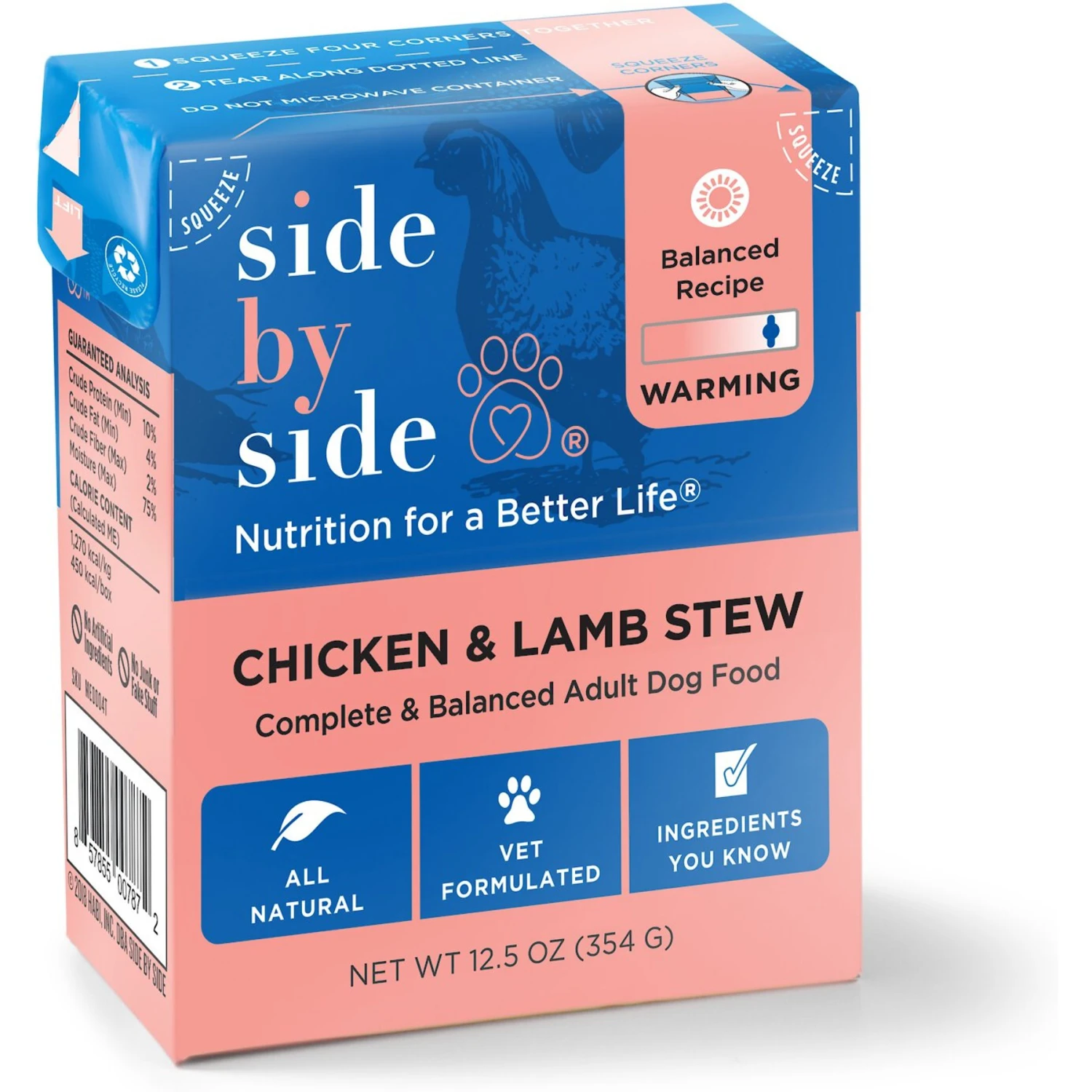 Side By Side Warming Complete & Balanced Chicken & Lamb Stew Wet Dog Food, 12.5-oz Box 3 Side By Side Warming Complete & Balanced Chicken & Lamb Stew Wet Dog Food, 12.5-oz Box