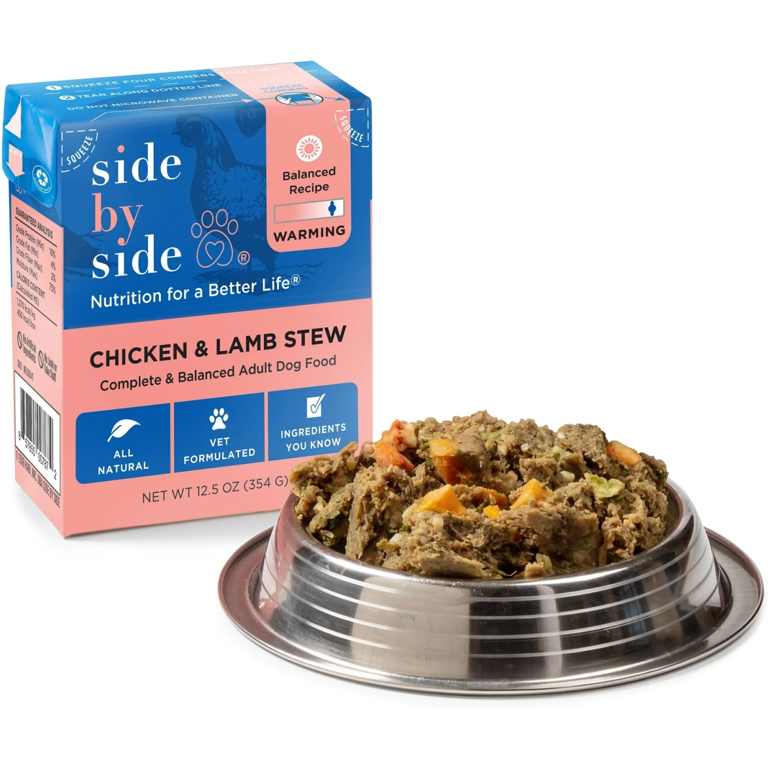 Side By Side Warming Complete & Balanced Chicken & Lamb Stew Wet Dog Food, 12.5-oz Box 5 Side By Side Warming Complete & Balanced Chicken & Lamb Stew Wet Dog Food, 12.5-oz Box - Image 3