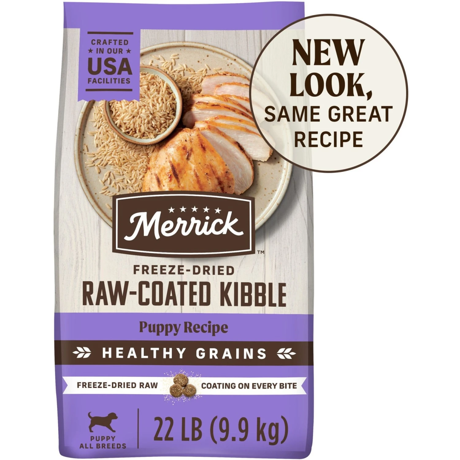 Merrick Healthy Grains Raw-Coated Kibble Puppy Recipe Freeze-Dried Dry Dog Food 3 Merrick Healthy Grains Raw-Coated Kibble Puppy Recipe Freeze-Dried Dry Dog Food