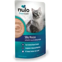 Nulo Freestyle Silky Mousse Tuna & Shrimp Recipe Grain-Free Wet Cat Food, 2.8-oz, Case Of 24