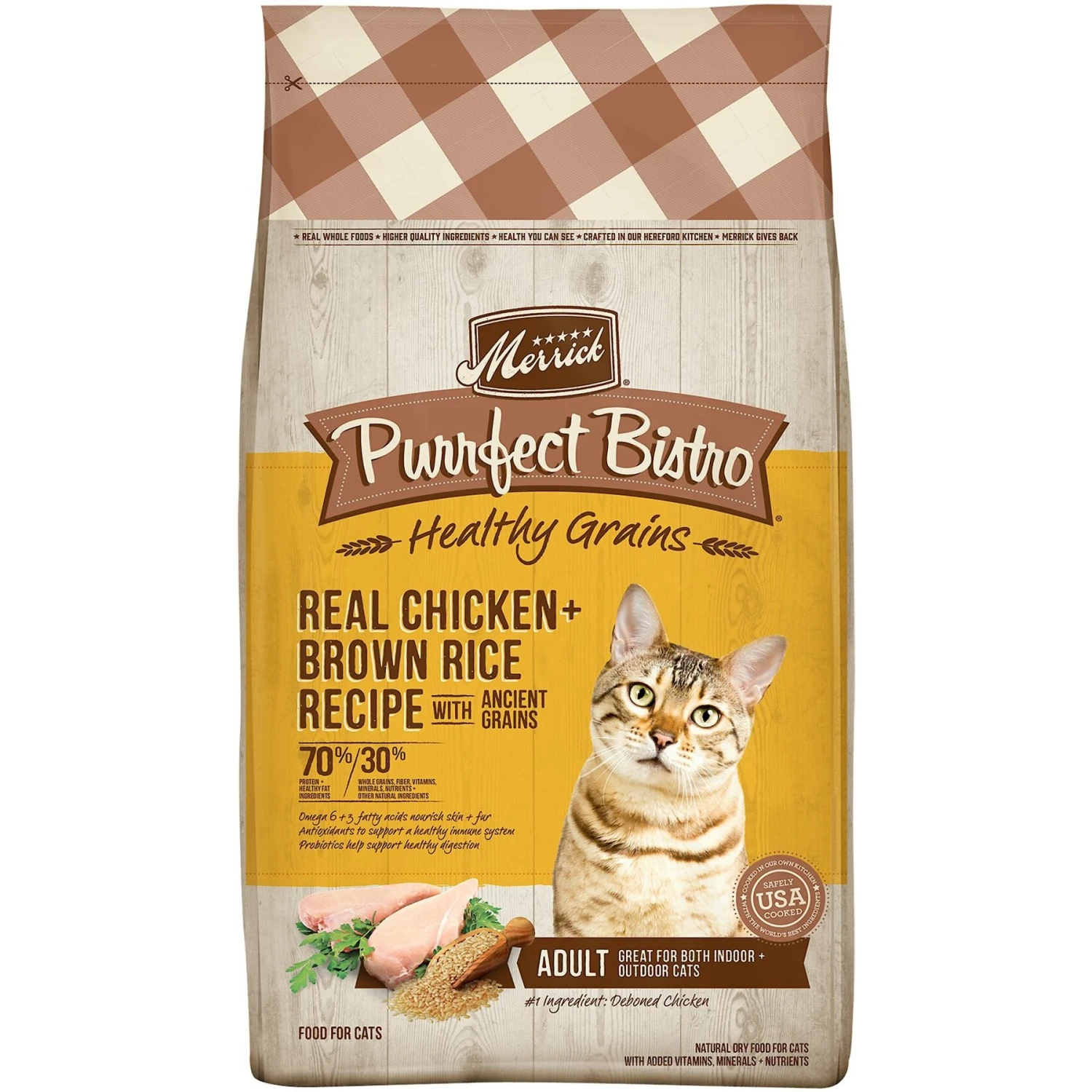 Merrick Purrfect Bistro Healthy Grains Real Chicken + Brown Rice Recipe Adult Dry Cat Food 3 Merrick Purrfect Bistro Healthy Grains Real Chicken + Brown Rice Recipe Adult Dry Cat Food