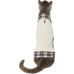Frisco Cream Cable Knit Dog & Cat Sweater, White/Red Plaid 11 Frisco Cream Cable Knit Dog & Cat Sweater, White/Red Plaid -Blue Buffalo Shop 268057 PT2. AC SS1800 V1628740011