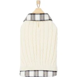 Frisco Cream Cable Knit Dog & Cat Sweater, White/Red Plaid 12 Frisco Cream Cable Knit Dog & Cat Sweater, White/Red Plaid -Blue Buffalo Shop 268057 PT4. AC SS1800 V1628740041