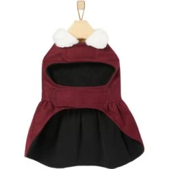 Frisco Mediumweight Pom Pom Bow Dog & Cat Peacoat Dress, Red -Blue Buffalo Shop 268200 PT5. AC SS1800 V1628824051