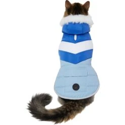 Frisco Heavyweight Chevron Insulated Dog & Cat Parka With Pocket -Blue Buffalo Shop 268405 PT2. AC SS1800 V1628784758