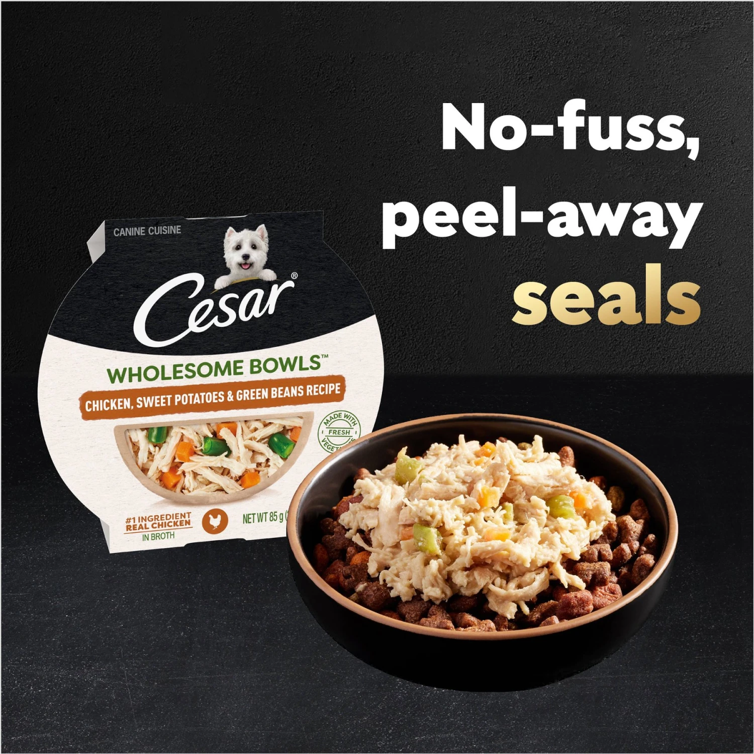 Cesar Wholesome Bowls Chicken Recipe & Chicken, Sweet Potato, Green Beans Recipe Variety Pack Small Breed Adult Wet Dog Food 7 Cesar Wholesome Bowls Chicken Recipe & Chicken, Sweet Potato, Green Beans Recipe Variety Pack Small Breed Adult Wet Dog Food - Image 5