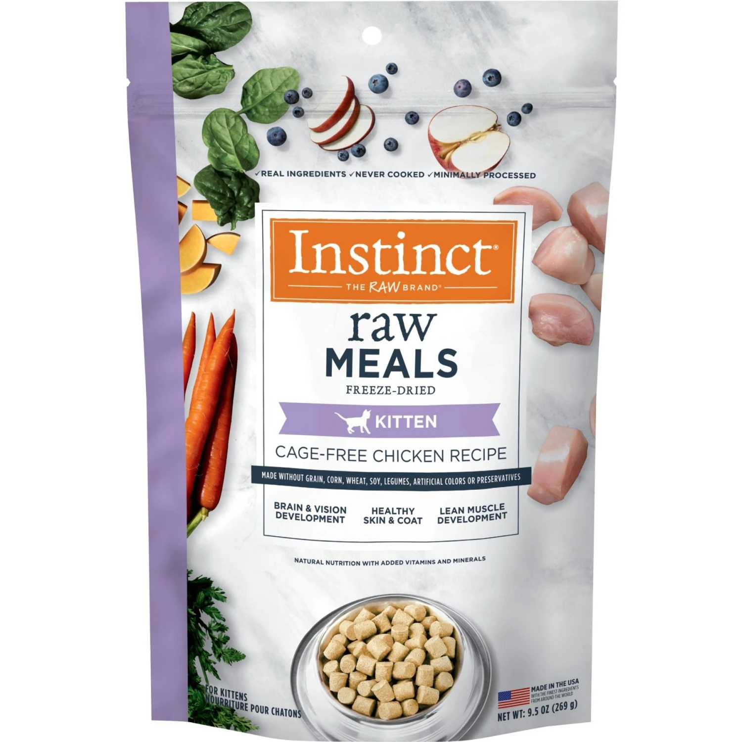 Instinct Raw Meals Cage-Free Chicken Recipe Grain-Free Freeze-Dried Kitten Food, 9.5-oz Bag 3 Instinct Raw Meals Cage-Free Chicken Recipe Grain-Free Freeze-Dried Kitten Food, 9.5-oz Bag