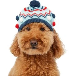 Frisco Pom Pom Dog & Cat Knitted Hat -Blue Buffalo Shop 276307 PT2. AC SS1800 V1631666246