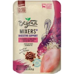 Purina Beyond Mixers+ Digestive Support Turkey & Brown Rice Recipe Wet Cat Food, 1.55-oz Pouch, Case Of 16