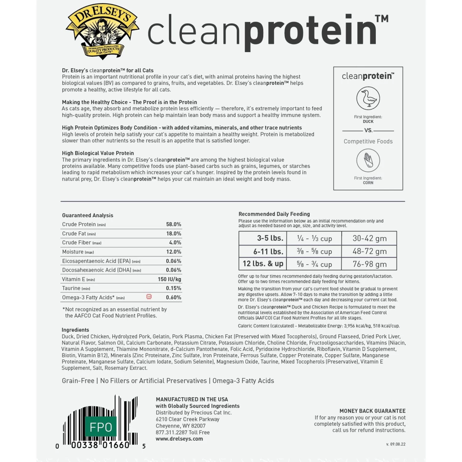 Dr. Elsey's Cleanprotein Duck Kibble Cat Dry Food 5 Dr. Elsey's Cleanprotein Duck Kibble Cat Dry Food - Image 3
