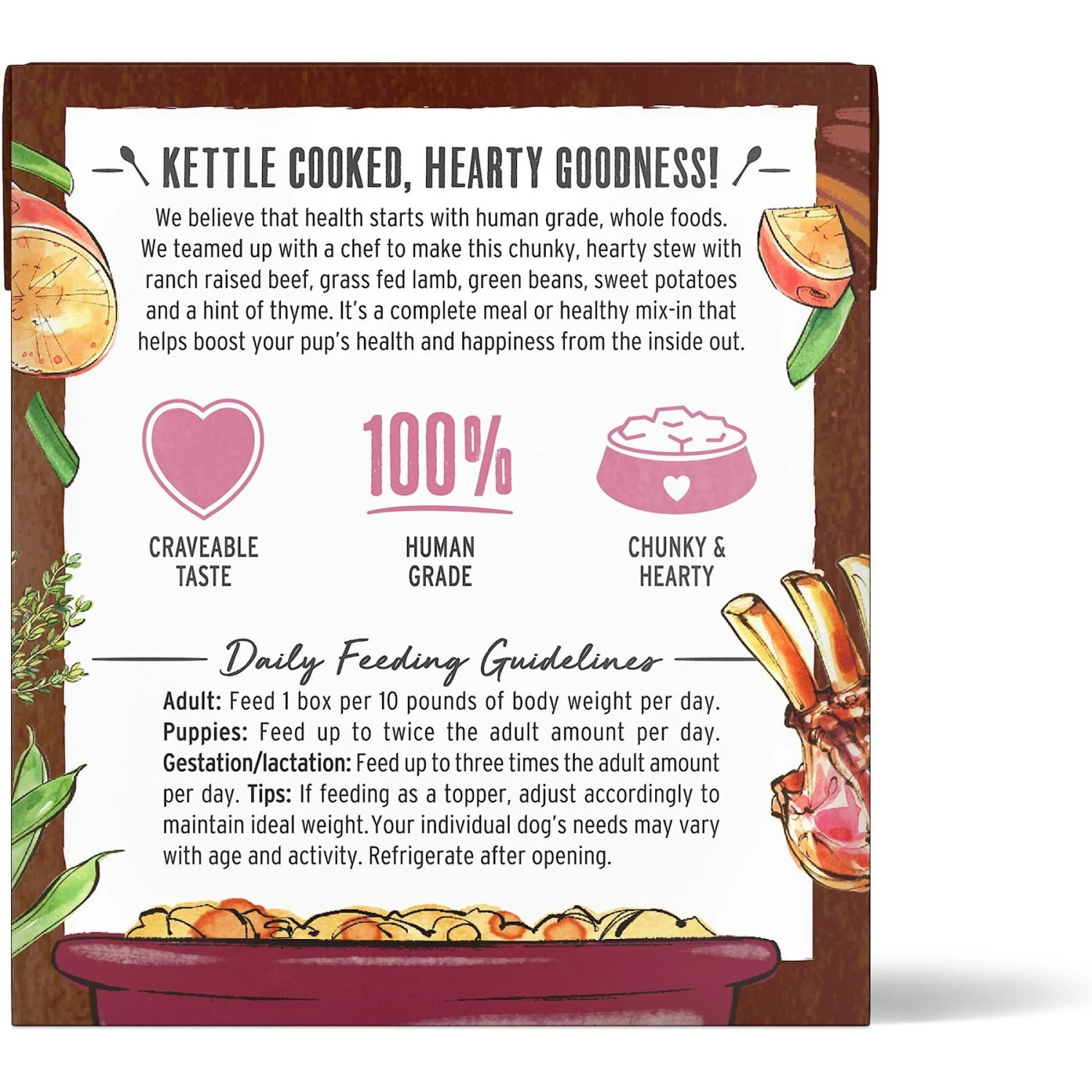 'The Honest Kitchen One Pot Stew Braised Beef & Lamb Stew With Green Beans & Sweet Potatoes Wet Dog Food, 10.5-oz Bag, Case Of 6 4 'The Honest Kitchen One Pot Stew Braised Beef & Lamb Stew With Green Beans & Sweet Potatoes Wet Dog Food, 10.5-oz Bag, Case Of 6 - Image 2