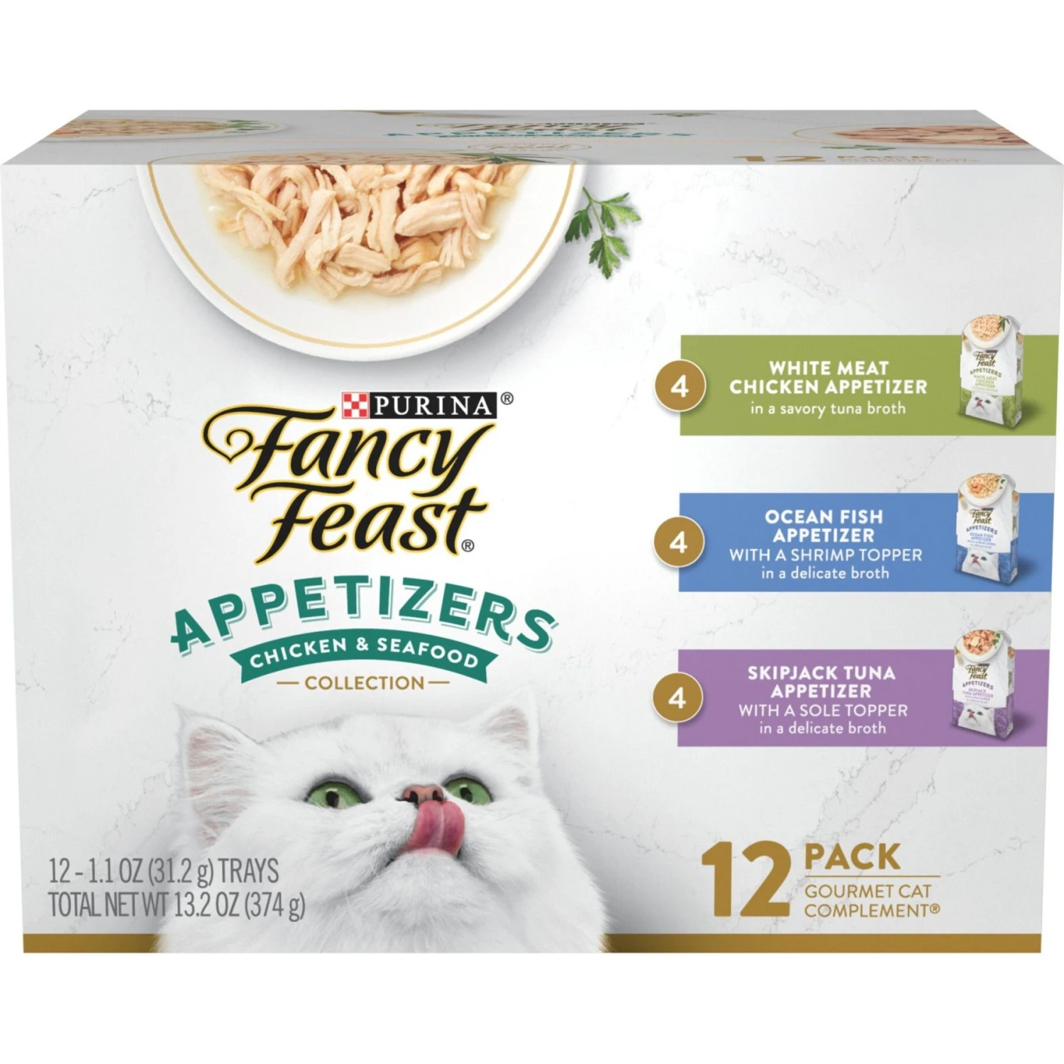 Fancy Feast Appetizers Grain-Free Variety Pack Wet Cat Food, 1.1-oz Tray, Case Of 12 3 Fancy Feast Appetizers Grain-Free Variety Pack Wet Cat Food, 1.1-oz Tray, Case Of 12
