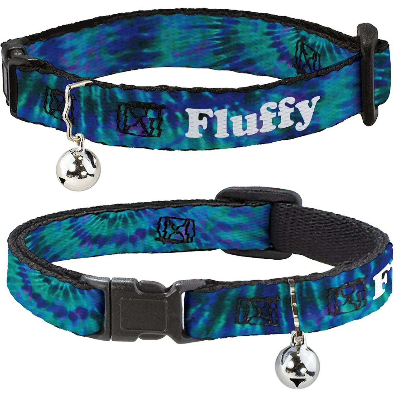 Buckle-Down Personalized Breakaway Cat Collar With Bell, Tie Dye 3 Buckle-Down Personalized Breakaway Cat Collar With Bell, Tie Dye