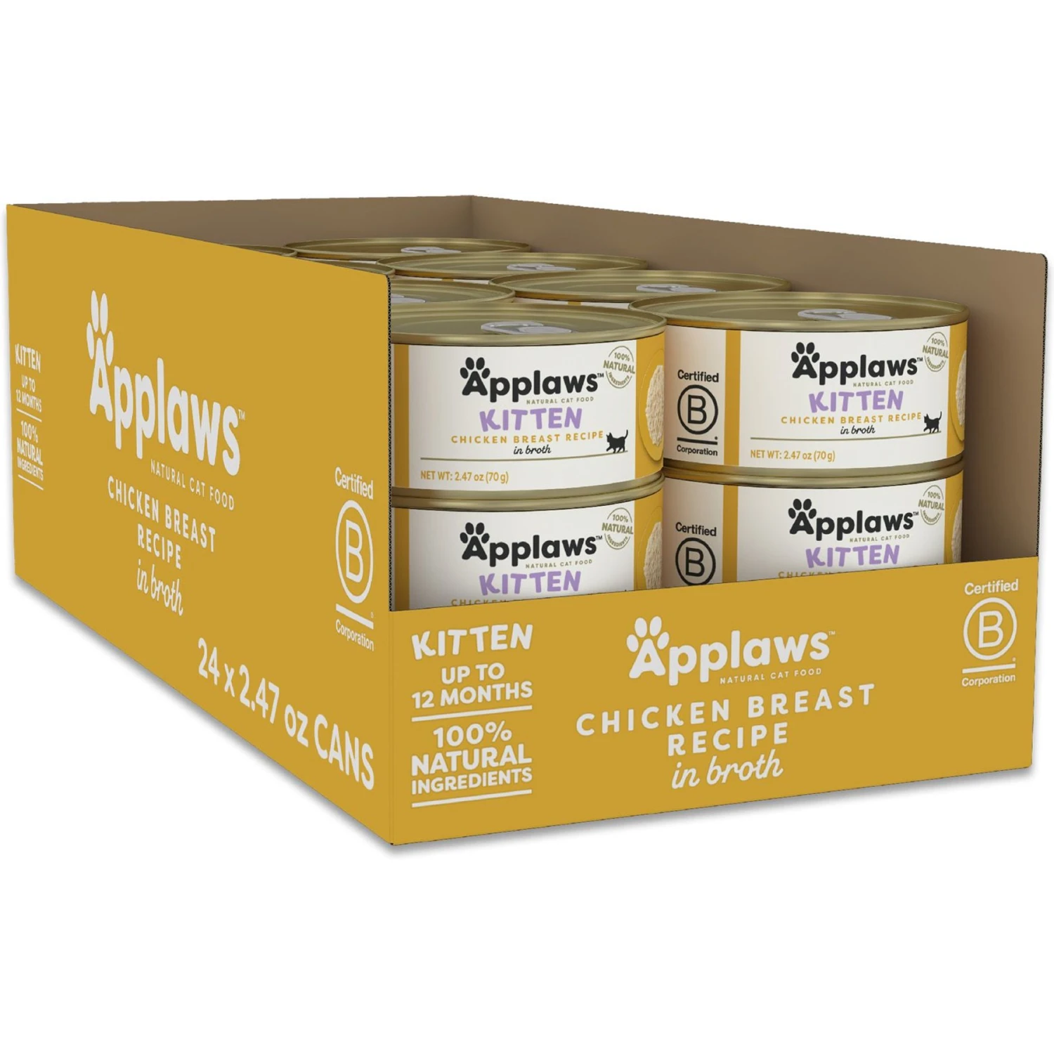 Applaws Chicken Breast In Broth Wet Kitten Food, 2.47-oz Can, Case Of 24 3 Applaws Chicken Breast In Broth Wet Kitten Food, 2.47-oz Can, Case Of 24