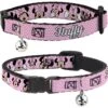 Buckle-Down Disney Minnie Mouse Expressions Polka Dot Personalized Breakaway Cat Collar With Bell