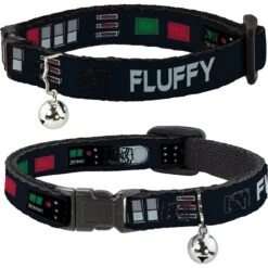 Buckle-Down Star Wars Darth Vader Utility Belt Bounding Personalized Breakaway Cat Collar With Bell
