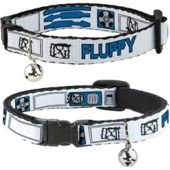 Buckle-Down Star Wars R2-D2 Bounding Parts Personalized Breakaway Cat Collar With Bell