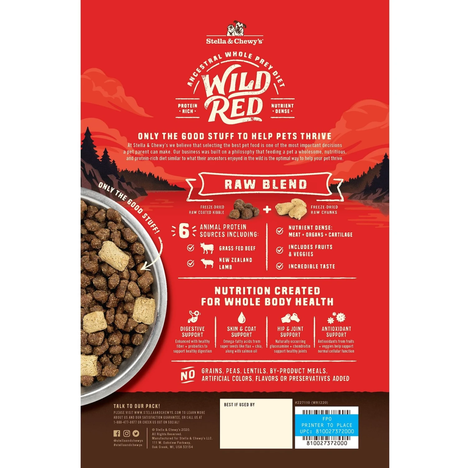 Stella & Chewy's Wild Red Raw Blend Kibble Grain-Free Red Meat Recipe Dry Dog Food 4 Stella & Chewy's Wild Red Raw Blend Kibble Grain-Free Red Meat Recipe Dry Dog Food - Image 2