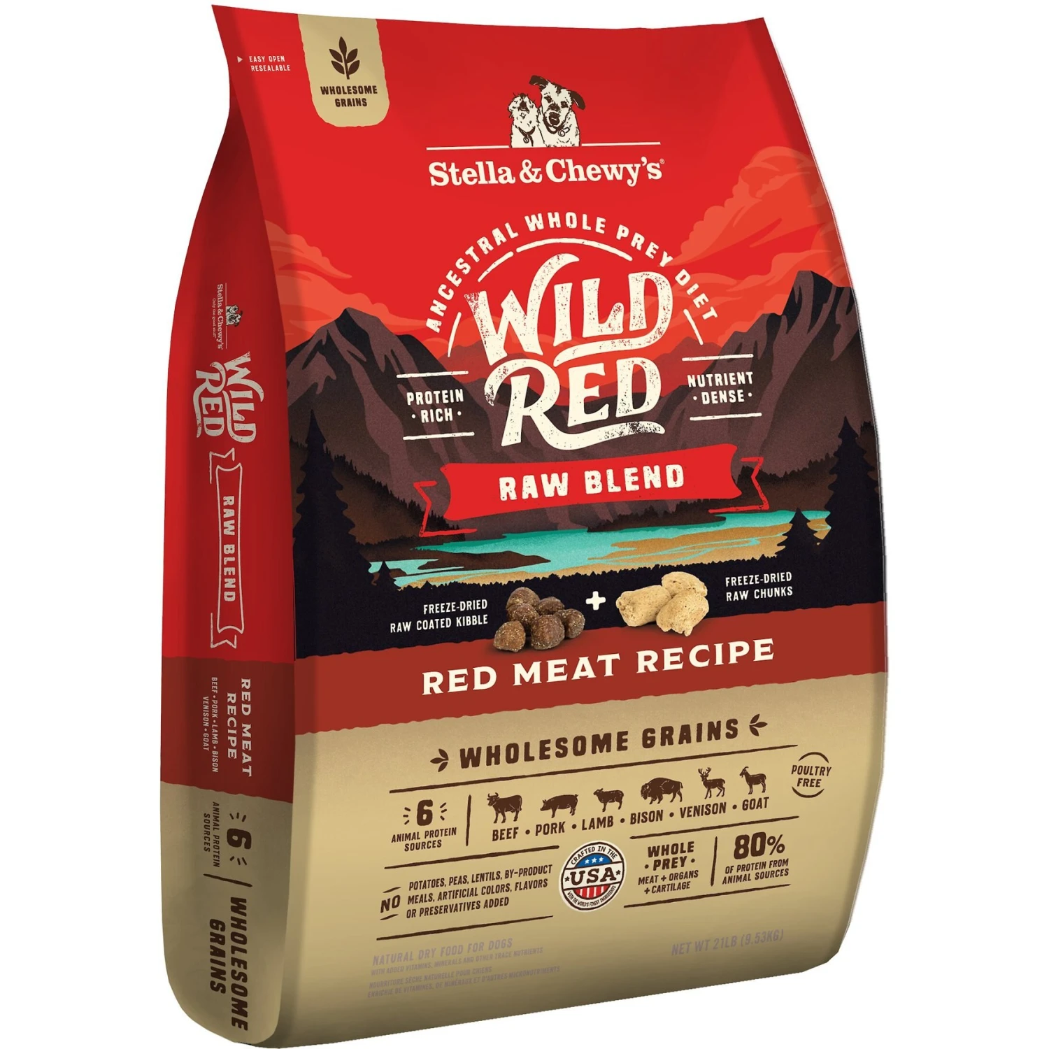 Stella & Chewy's Wild Red Raw Blend Kibble Wholesome Grains Red Meat Recipe Dry Dog Food 3 Stella & Chewy's Wild Red Raw Blend Kibble Wholesome Grains Red Meat Recipe Dry Dog Food