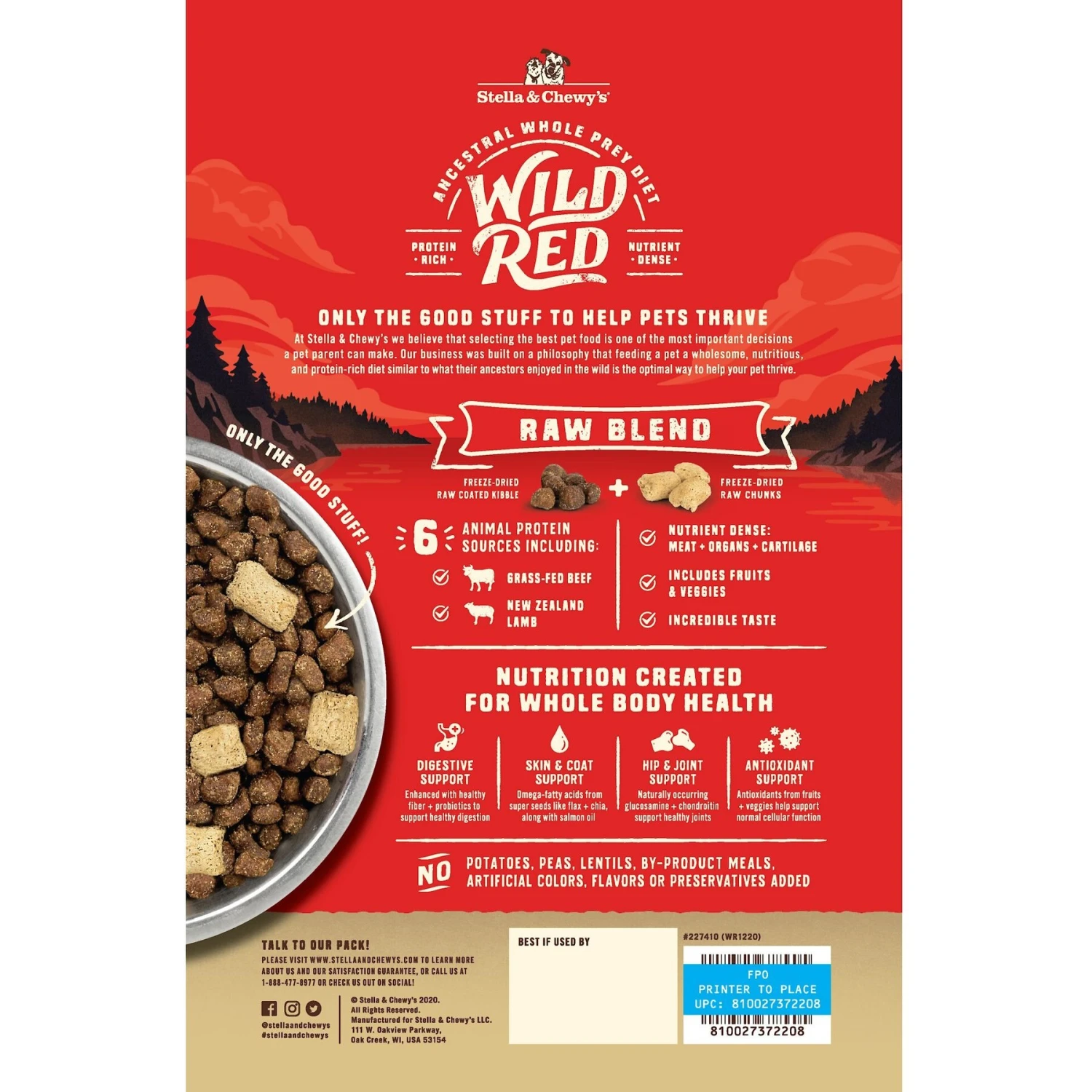 Stella & Chewy's Wild Red Raw Blend Kibble Wholesome Grains Red Meat Recipe Dry Dog Food 4 Stella & Chewy's Wild Red Raw Blend Kibble Wholesome Grains Red Meat Recipe Dry Dog Food - Image 2