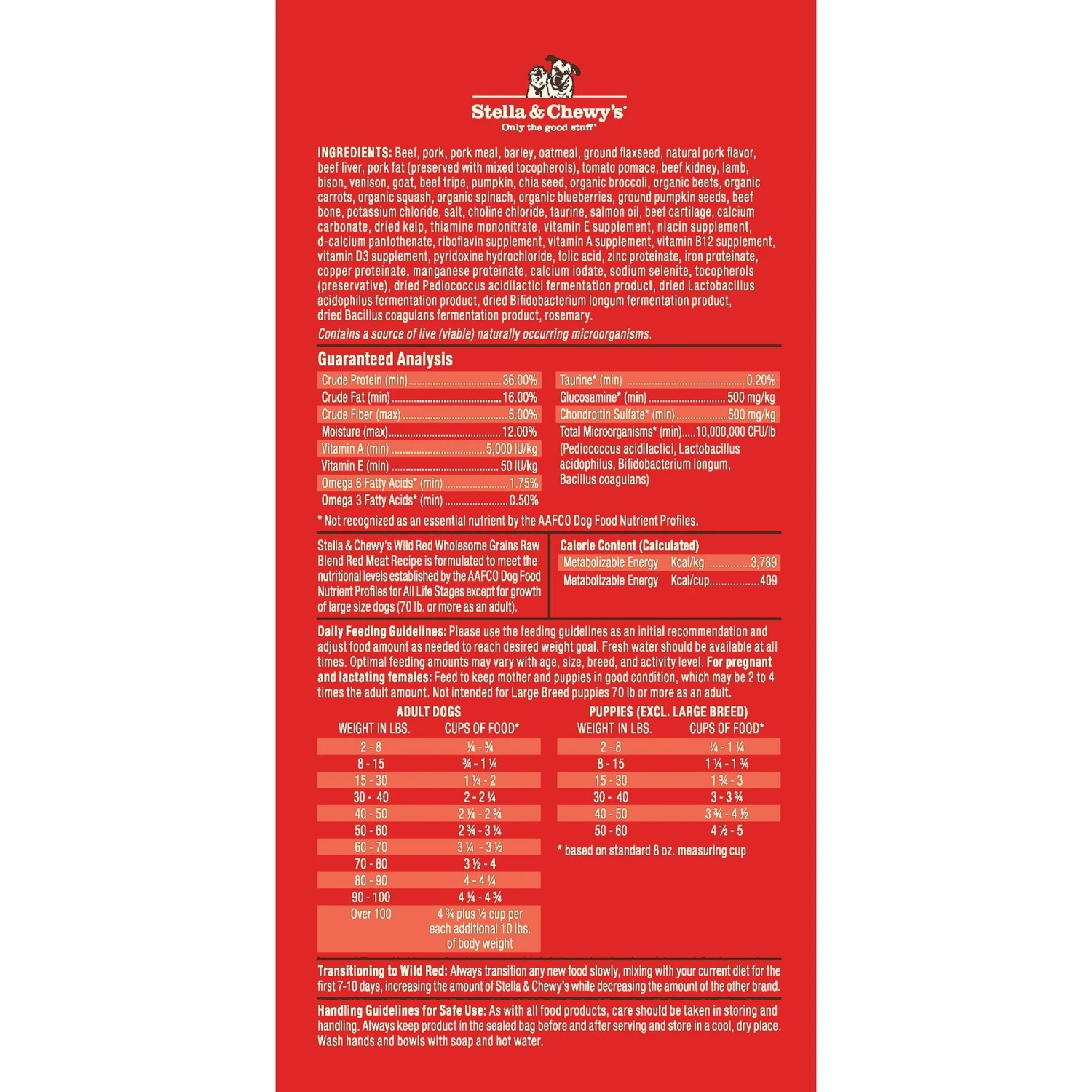 Stella & Chewy's Wild Red Raw Blend Kibble Wholesome Grains Red Meat Recipe Dry Dog Food 6 Stella & Chewy's Wild Red Raw Blend Kibble Wholesome Grains Red Meat Recipe Dry Dog Food - Image 4