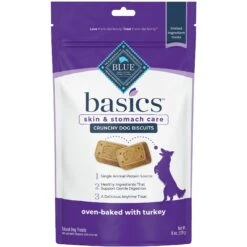 Blue Buffalo Basics Skin & Stomach Care Grain-Free Formula Turkey & Potato Recipe Adult Dry Dog Food & Blue Buffalo Basics Skin & Stomach Care Biscuits Turkey & Potato Dog Treats -Blue Buffalo Shop 292686 PT4. AC SS1800 V1646348263