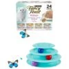 Fancy Feast Tender Feast Variety Pack Canned Kitten Food & Frisco Butterfly Cat Tracks Cat Toy