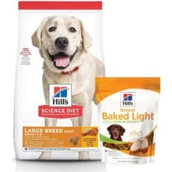 Hill's Science Diet Adult Large Breed Light With Chicken Meal & Barley Dry Dog Food & Hill's Natural Baked Light Biscuits With Real Chicken Dog Treats, Medium
