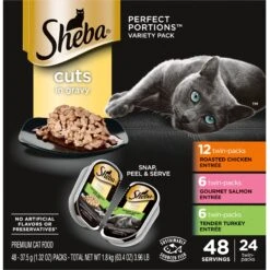 Sheba Perfect Portions Grain-Free Roasted Chicken, Gourmet Salmon & Tender Turkey Cuts In Gravy Variety Pack Adult Wet Cat Food Trays & Greenies Feline SmartBites Healthy Indoor Natural Chicken Flavor Soft & Crunchy Adult Cat Treats 11 Sheba Perfect Portions Grain-Free Roasted Chicken, Gourmet Salmon & Tender Turkey Cuts In Gravy Variety Pack Adult Wet Cat Food Trays & Greenies Feline SmartBites Healthy Indoor Natural Chicken Flavor Soft & Crunchy Adult Cat Treats -Blue Buffalo Shop 293844 PT1. AC SS1800 V1657656667