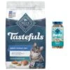 Blue Buffalo Tastefuls Chicken Indoor Natural Adult Dry Cat Food & Blue Buffalo Bursts With Savory Seafood Cat Treats -Blue Buffalo Shop 294254 MAIN. AC SS1800 V1663696428