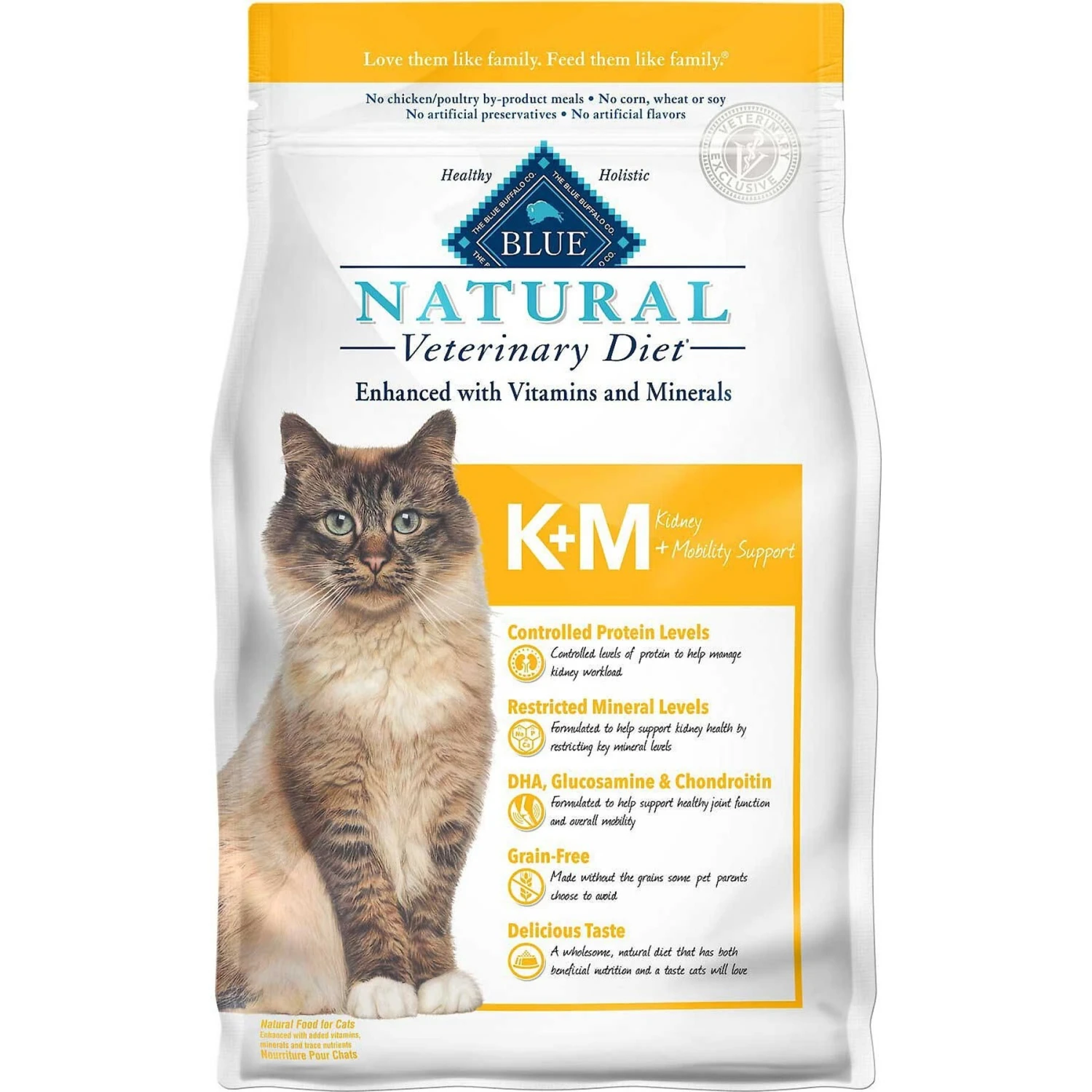Blue Buffalo Natural Veterinary Diet K+M Kidney + Mobility Support Grain-Free Dry Cat Food & Blue Buffalo Natural Veterinary Diet K+M Kidney + Mobility Support Grain-Free Wet Cat Food 4 Blue Buffalo Natural Veterinary Diet K+M Kidney + Mobility Support Grain-Free Dry Cat Food & Blue Buffalo Natural Veterinary Diet K+M Kidney + Mobility Support Grain-Free Wet Cat Food - Image 2