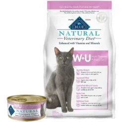 Blue Buffalo Natural Veterinary Diet W+U Weight Management + Urinary Care Grain-Free Wet Cat Food & Blue Buffalo Natural Veterinary Diet W+U Weight Management + Urinary Care Grain-Free Dry Cat Food