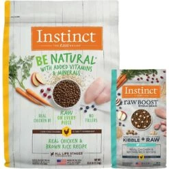 Instinct Be Natural Real Chicken & Brown Rice Recipe Freeze-Dried Raw Coated Dry Dog Food & Instinct Raw Boost Puppy Whole Grain Real Chicken & Brown Rice Recipe Freeze-Dried Raw Coated Dry Dog Food