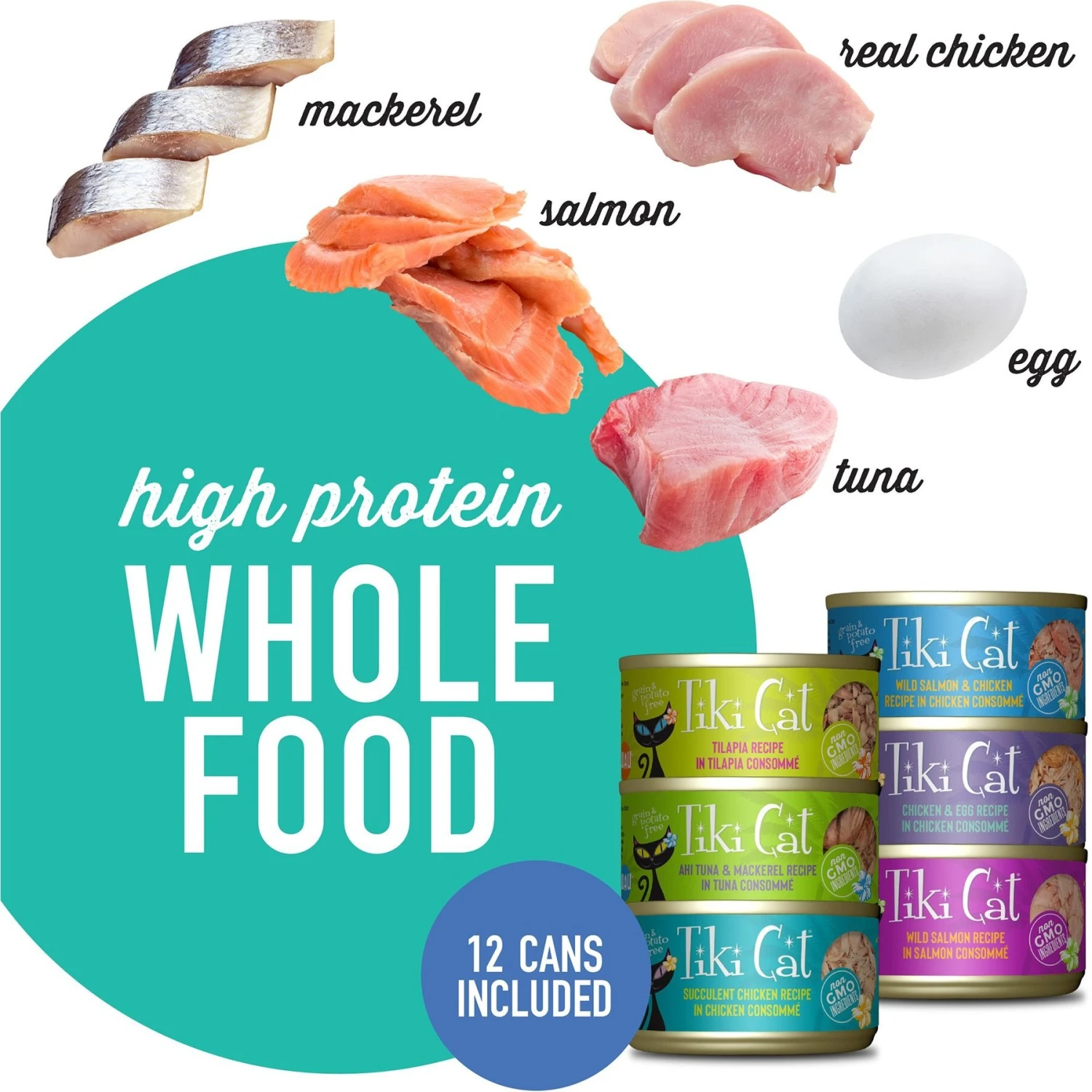 Tiki Cat Luau Variety Pack Grain-Free Canned Cat Food & Tiki Cat After Dark Variety Pack Canned Cat Food 6 Tiki Cat Luau Variety Pack Grain-Free Canned Cat Food & Tiki Cat After Dark Variety Pack Canned Cat Food - Image 4