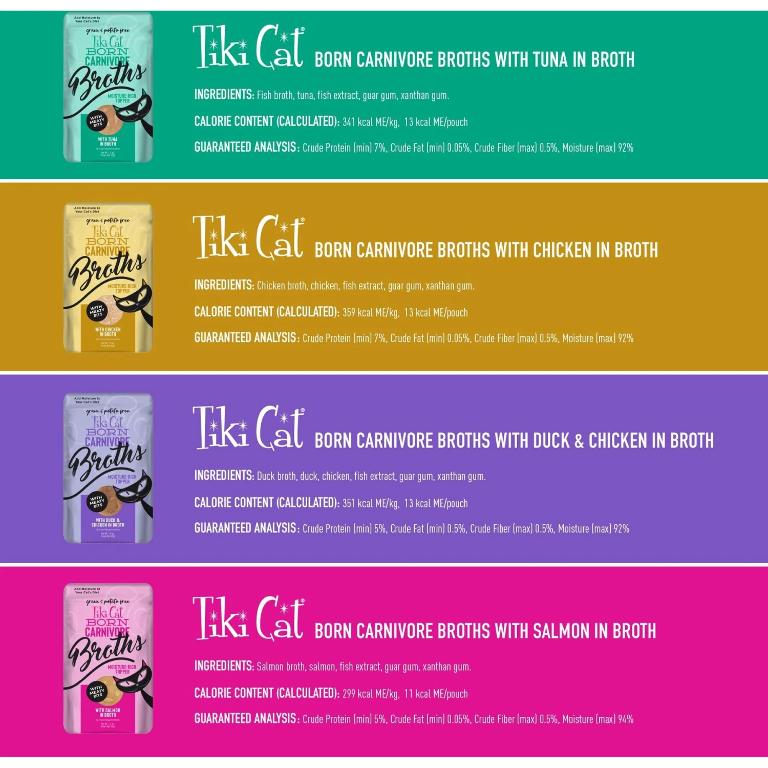 Tiki Cat Luau Velvet Mousse Variety Pack Grain-Free Wet Cat Food, 2.8-oz Pouch, Case Of 12 & Tiki Cat Broths Variety Pack Grain-free Wet Cat Food Topper, 1.3-oz Pouch, Case Of 12 5 Tiki Cat Luau Velvet Mousse Variety Pack Grain-Free Wet Cat Food, 2.8-oz Pouch, Case Of 12 & Tiki Cat Broths Variety Pack Grain-free Wet Cat Food Topper, 1.3-oz Pouch, Case Of 12 - Image 3