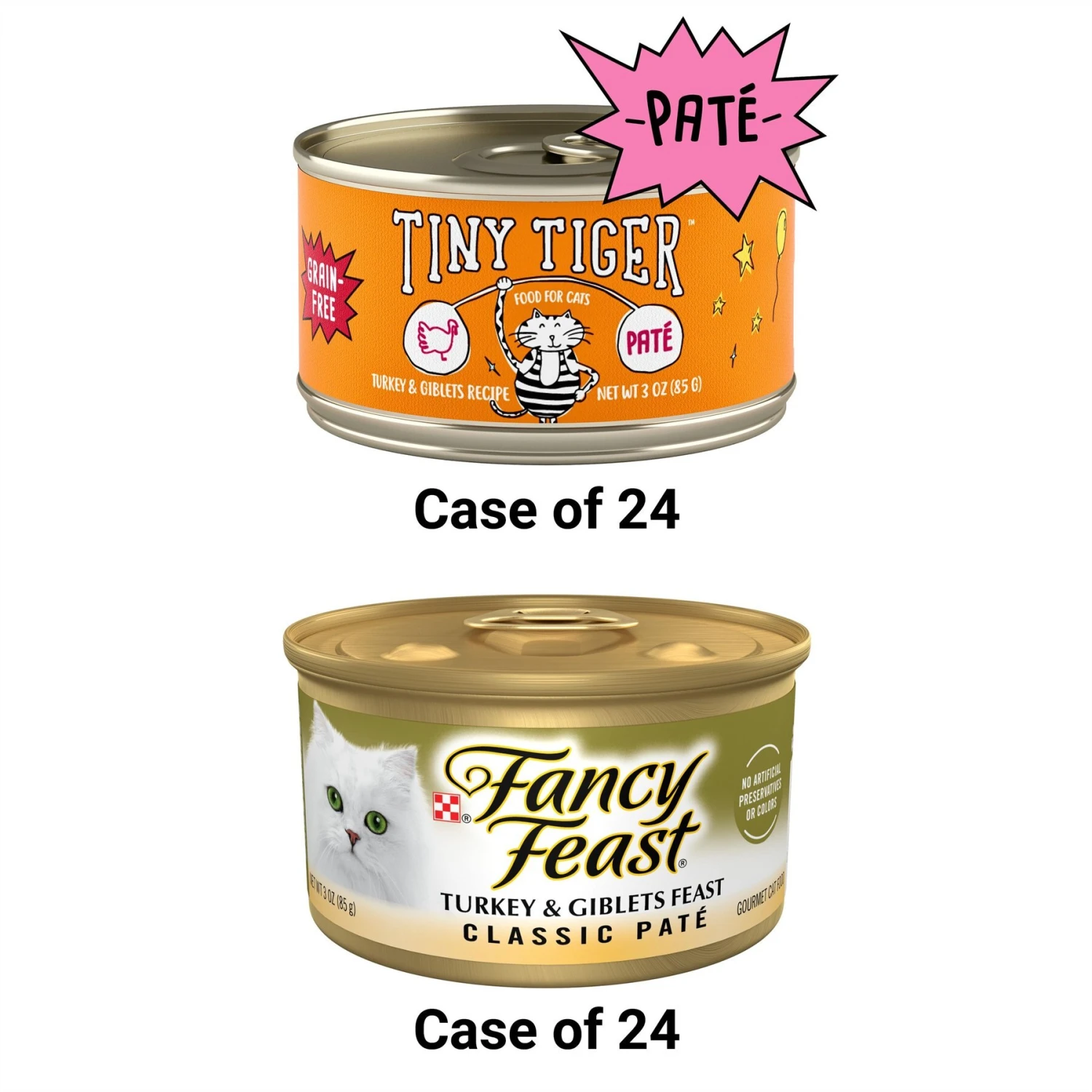 Tiny Tiger Pate Turkey & Giblets Recipe Grain-Free Canned Cat Food & Fancy Feast Classic Turkey & Giblets Feast Canned Cat Food 3 Tiny Tiger Pate Turkey & Giblets Recipe Grain-Free Canned Cat Food & Fancy Feast Classic Turkey & Giblets Feast Canned Cat Food