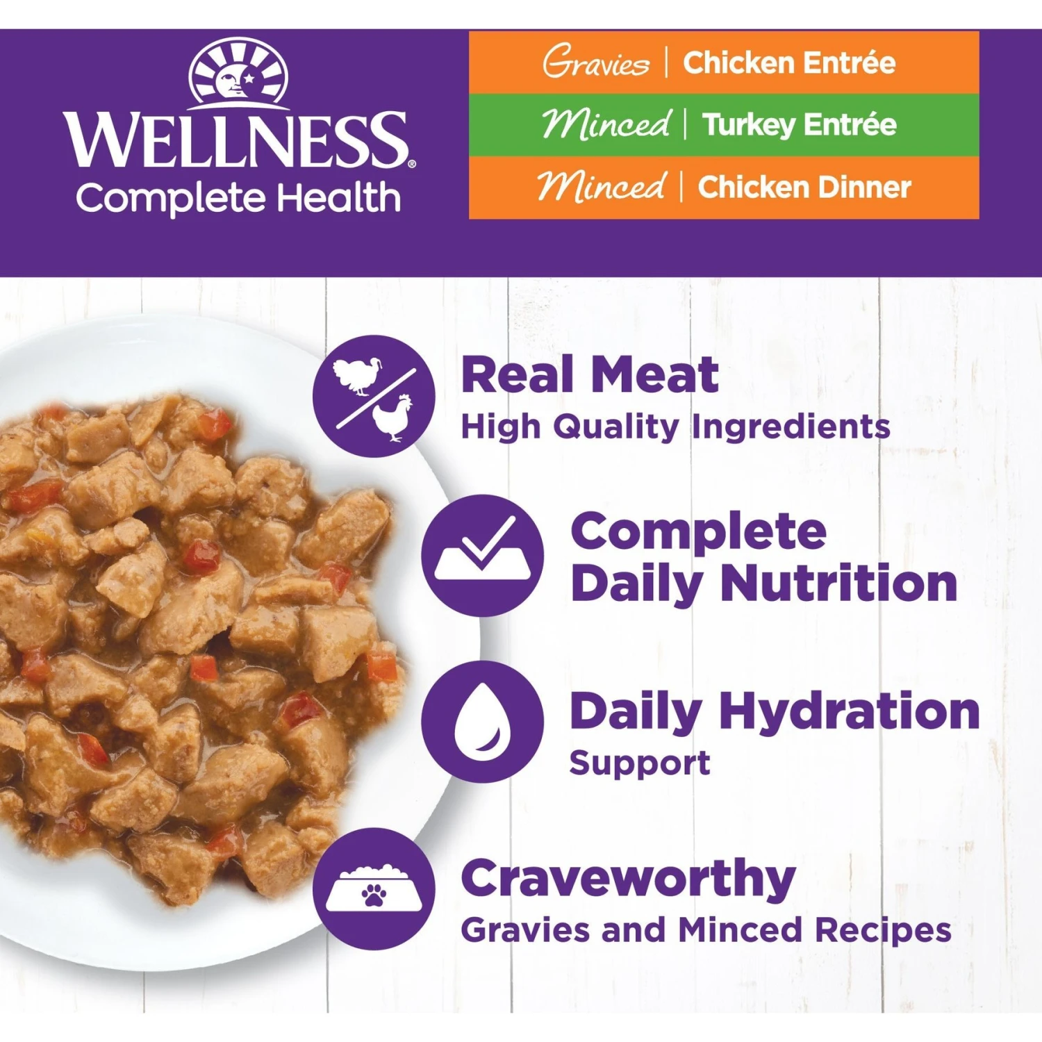 Wellness Chicken & Turkey Lovers Canned Cat Food, 3-oz, Case Of 24 & Wellness CORE Signature Selects Shredded Boneless Chicken & Chicken Liver Entree In Sauce Grain-Free Natural Canned Cat Food 10 Wellness Chicken & Turkey Lovers Canned Cat Food, 3-oz, Case Of 24 & Wellness CORE Signature Selects Shredded Boneless Chicken & Chicken Liver Entree In Sauce Grain-Free Natural Canned Cat Food - Image 8