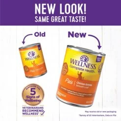 Wellness Complete Health Pate Chicken Entree Grain-Free Natural Canned Cat Food & Wellness Complete Health Natural Grain-Free Salmon & Herring Dry Cat Food -Blue Buffalo Shop 298668 PT6. AC SS1800 V1621991569