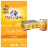 Wellness Complete Health Puppy Deboned Chicken, Oatmeal & Salmon Meal Recipe Dry Dog Food & Wellness Complete Health Just For Puppy Canned Dog Food -Blue Buffalo Shop 298680 MAIN. AC SS1800 V1691425677