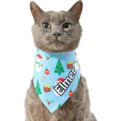 Frisco Snowman & Presents Personalized Dog & Cat Bandana -Blue Buffalo Shop 301373 PT7. AC SS1800 V1628100101