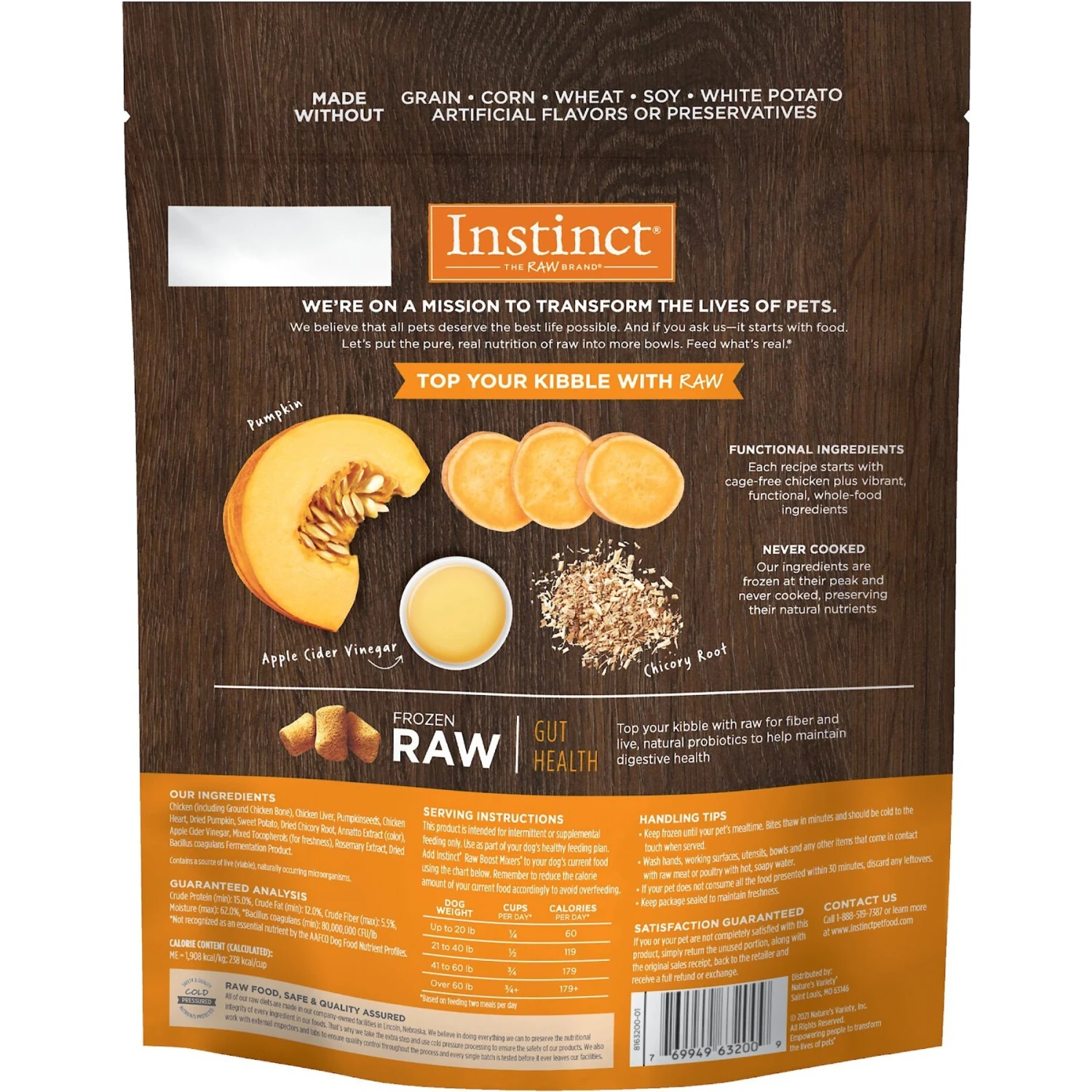 Instinct Boost Mixers Gut Health Recipe Grain-Free Frozen Dog Food Topper 4 Instinct Boost Mixers Gut Health Recipe Grain-Free Frozen Dog Food Topper - Image 2