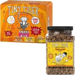 Tiny Tiger Chunks In EXTRA Gravy Beef & Poultry Recipes Variety Pack Grain-Free Canned Cat Food & Tiny Tiger Crunchy Bunch, Chicken Cannonball, Chicken Flavor Cat Treats
