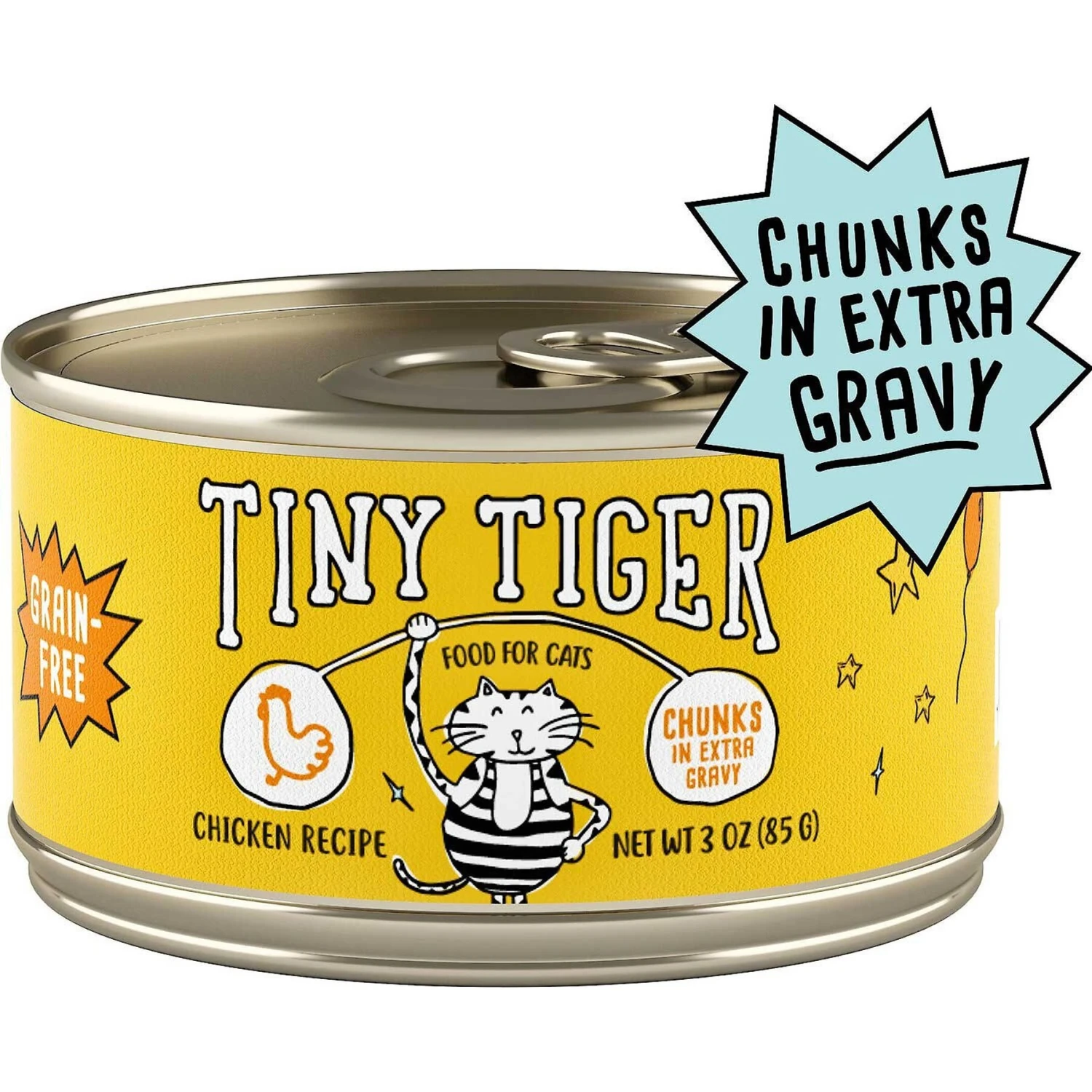 Tiny Tiger Chunks In EXTRA Gravy Chicken Recipe Grain-Free Canned Cat Food & Tiny Tiger Chicken Chompers Flavor Filled Cat Treats 4 Tiny Tiger Chunks In EXTRA Gravy Chicken Recipe Grain-Free Canned Cat Food & Tiny Tiger Chicken Chompers Flavor Filled Cat Treats - Image 2
