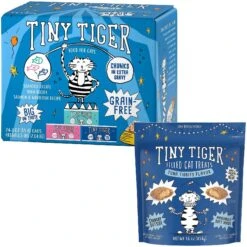 Tiny Tiger Chunks In EXTRA Gravy Seafood Recipes Variety Pack Grain-Free Canned Cat Food & Tiny Tiger Tuna Tidbits Flavor Filled Cat Treats