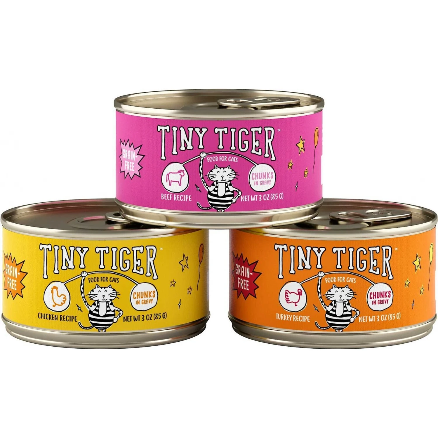 Tiny Tiger Chunks In Gravy Beef & Poultry Recipes Variety Pack Grain-Free Canned Cat Food & Tiny Tiger Chicken Chompers Flavor Filled Cat Treats 5 Tiny Tiger Chunks In Gravy Beef & Poultry Recipes Variety Pack Grain-Free Canned Cat Food & Tiny Tiger Chicken Chompers Flavor Filled Cat Treats - Image 3